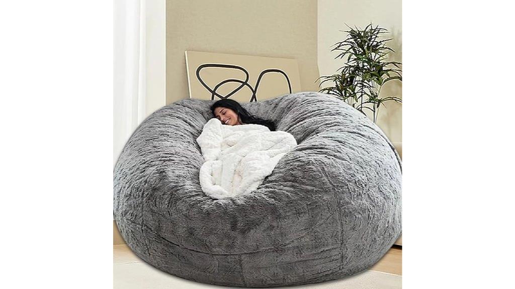 6ft grey bean bag