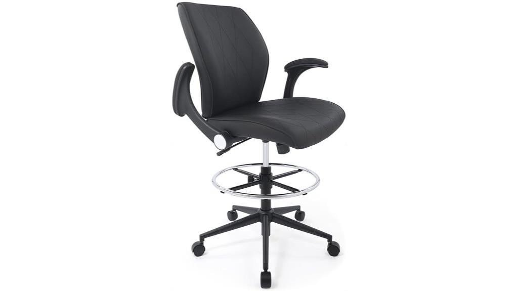 adjustable leather drafting chair