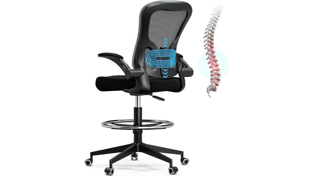 adjustable lumbar drafting chair