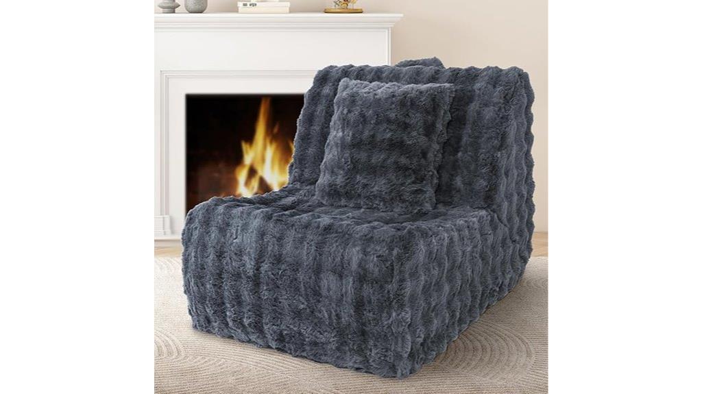 adult faux fur bean bag