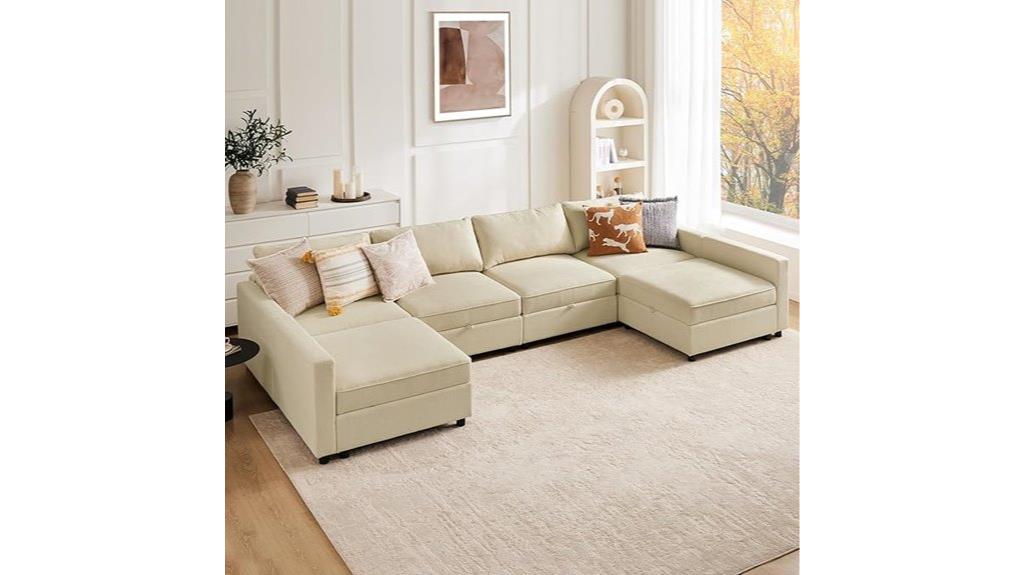 beige convertible sectional sofa