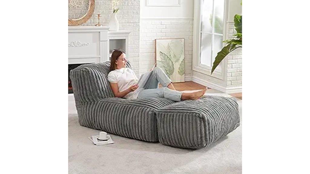 big grey memory foam lounger