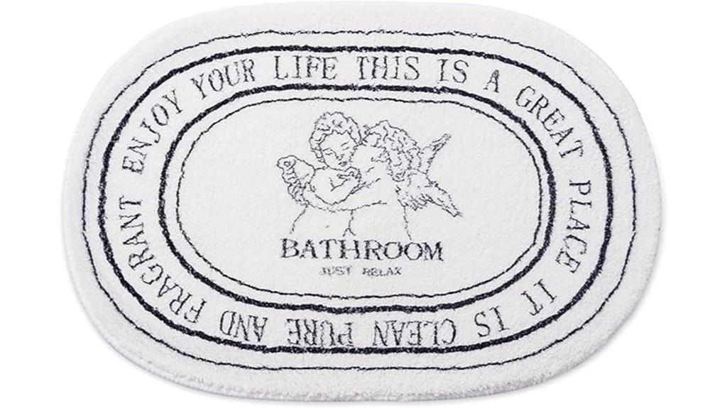 black and white bath mat