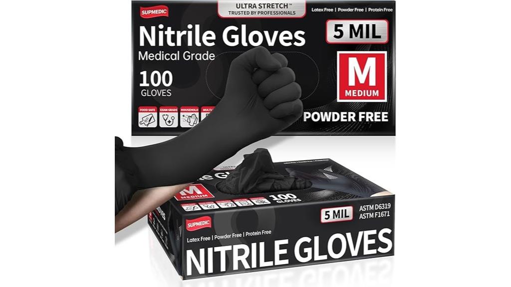 black blue nitrile gloves
