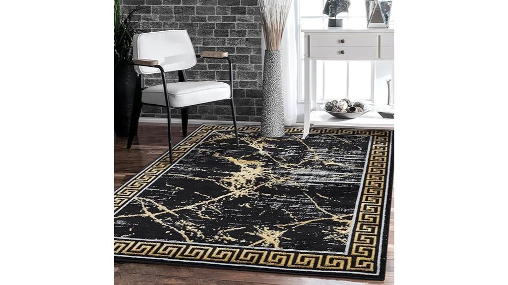 black gold marble rug