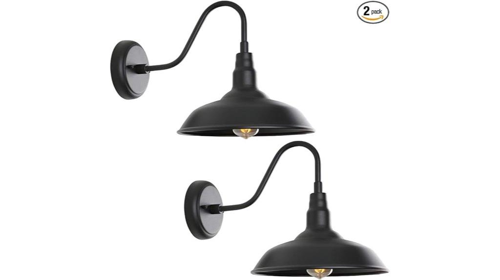 black outdoor barn lights