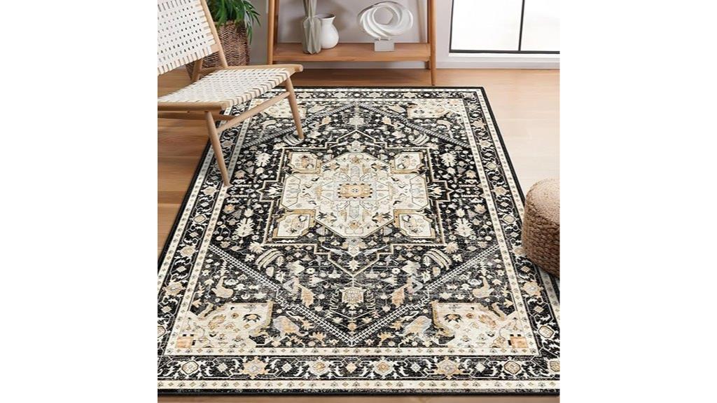 black washable rug