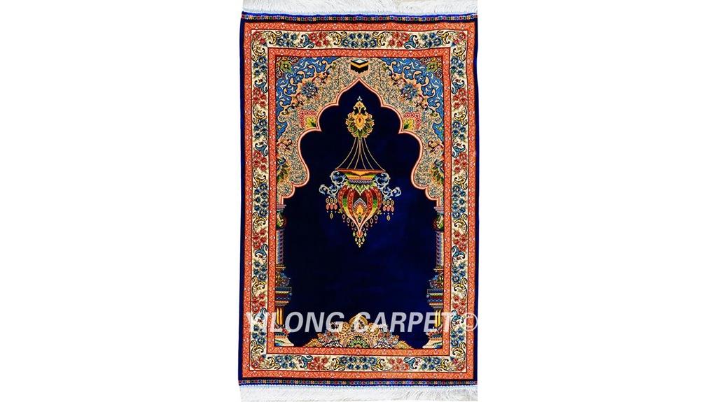 blue handmade silk tapestry
