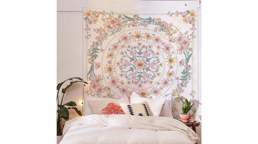boho mandala floral tapestry