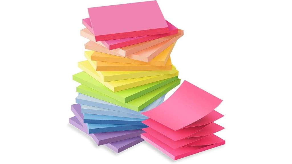 bright color sticky notes