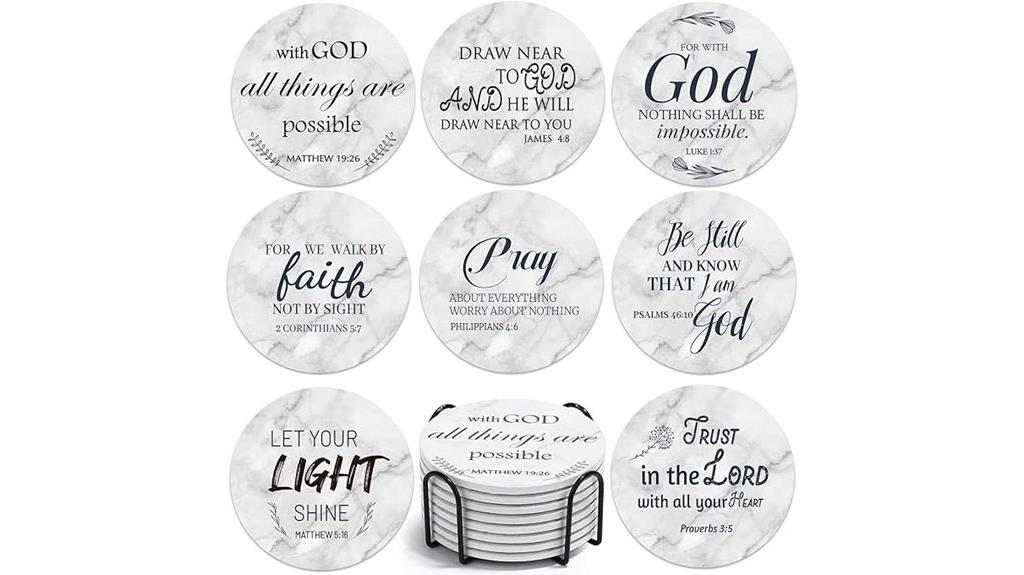 ceramic bible verse coasters