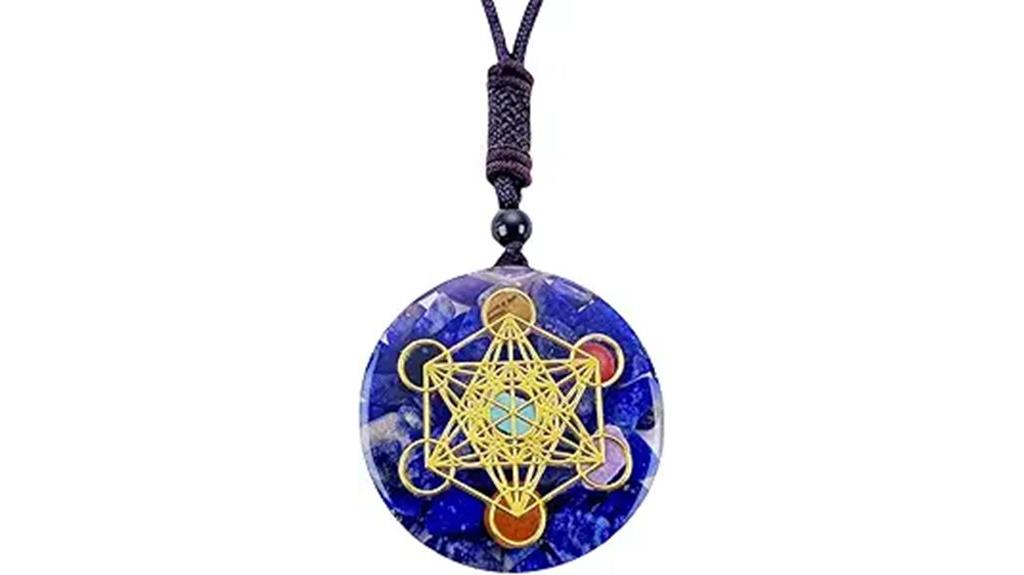 chakra metatron s cube necklace