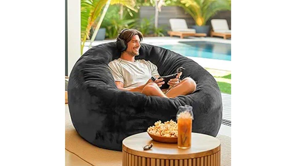 charcoal grey bean bag
