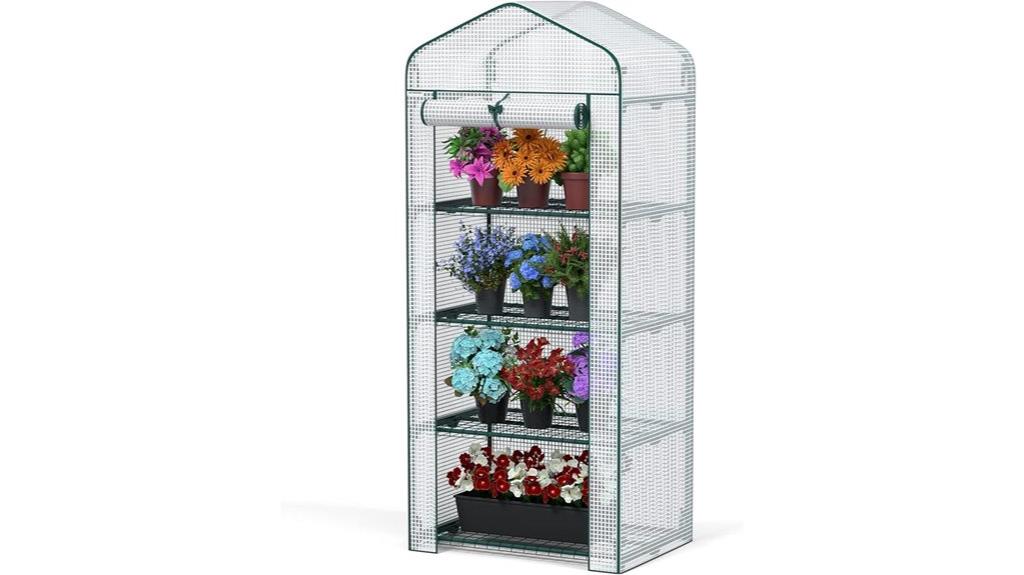 compact four tier greenhouse