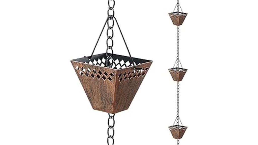 copper rain chain with cups