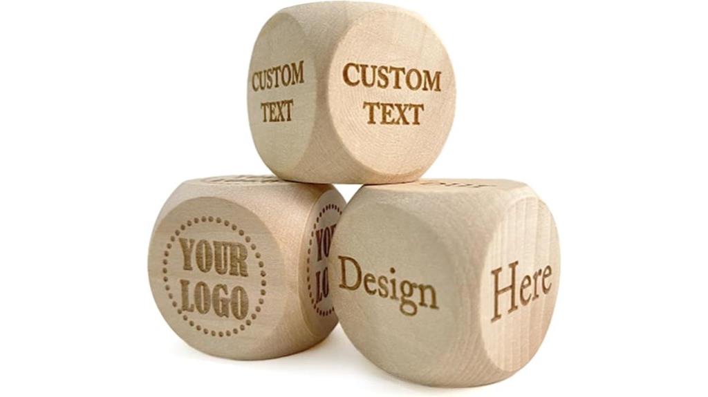 custom wooden date dice