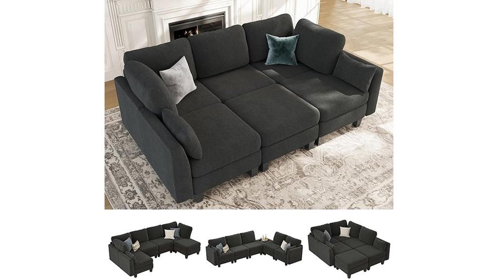dark grey modular couch
