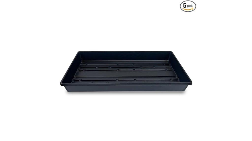 durable black plastic trays