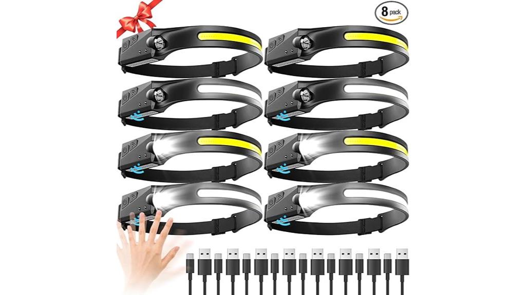 eight rechargeable led headlamps