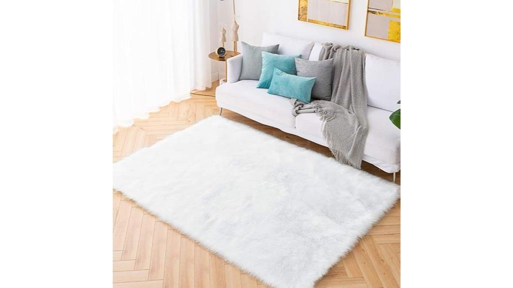 faux sheepskin rug 4x6