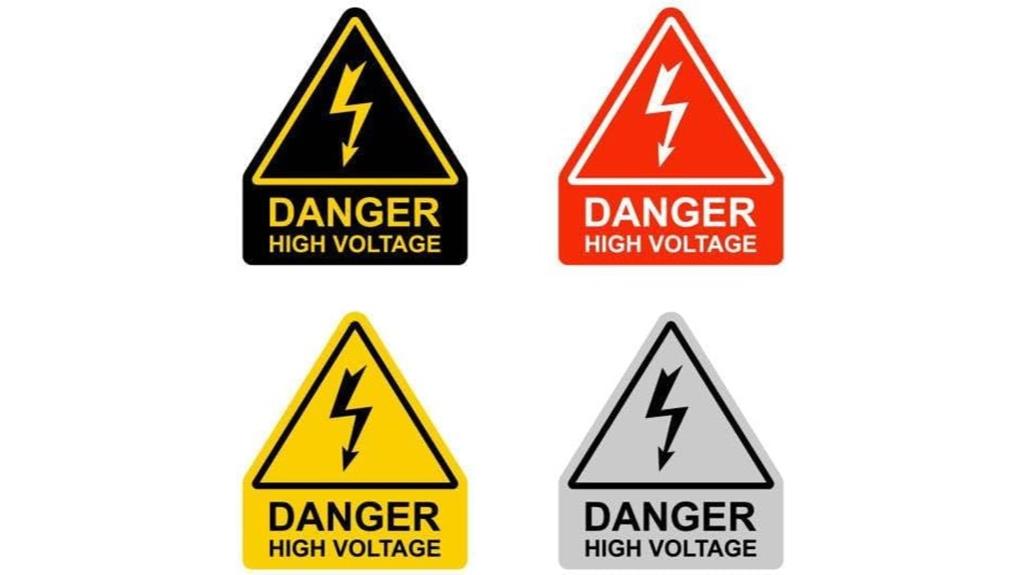 four pack voltage warning stickers
