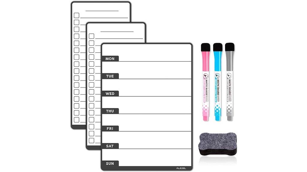 fridge calendar with markers