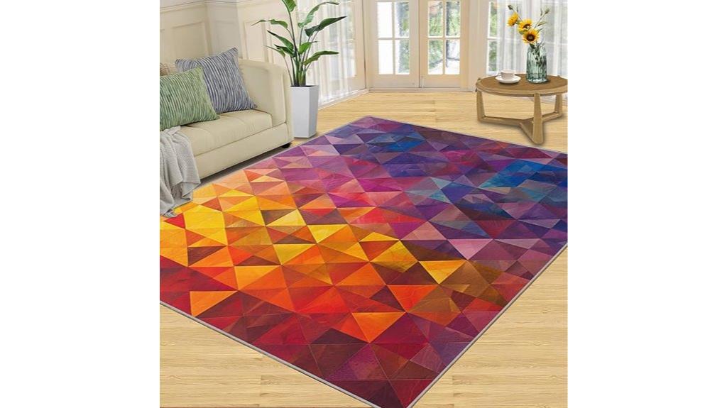 geometric bedroom rug
