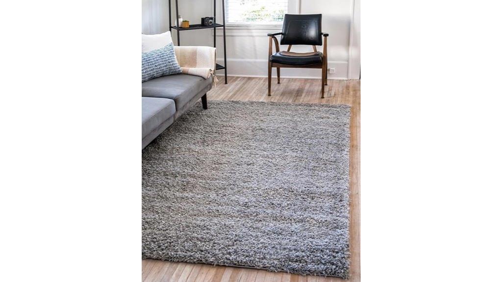 gray shag rug rectangle