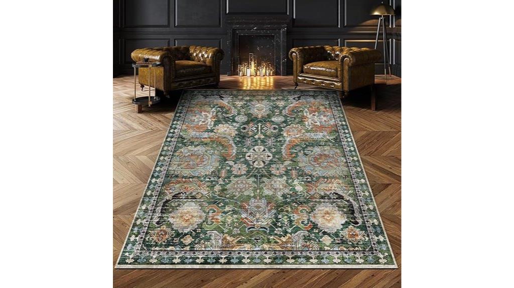 green washable 5x7 rug