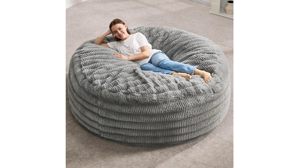 grey 5ft bean bag