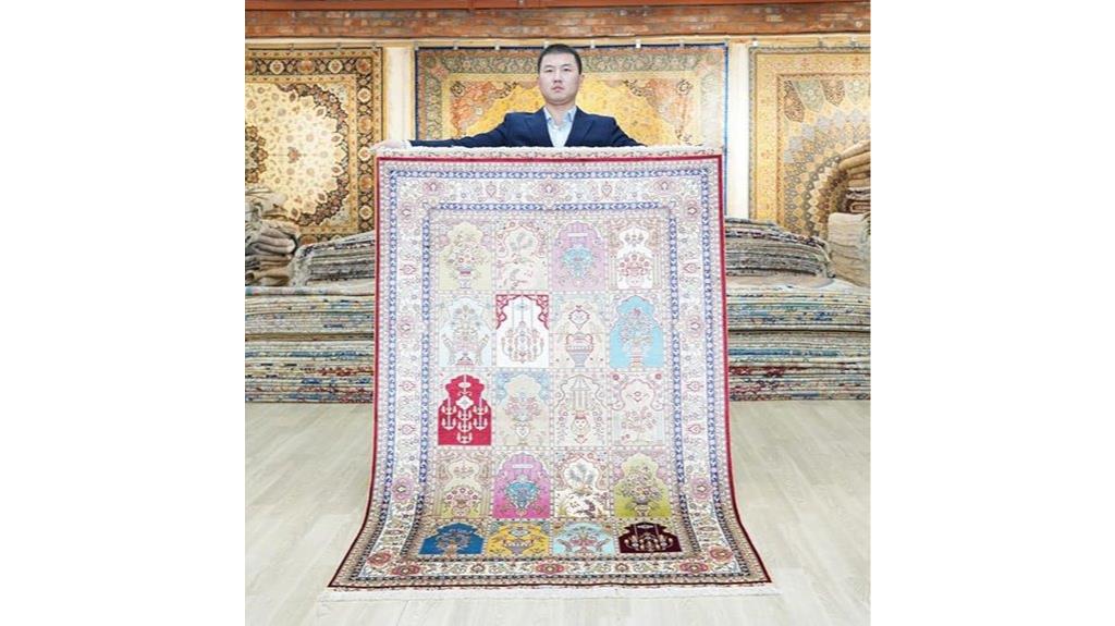 handmade 4x6 silk rug