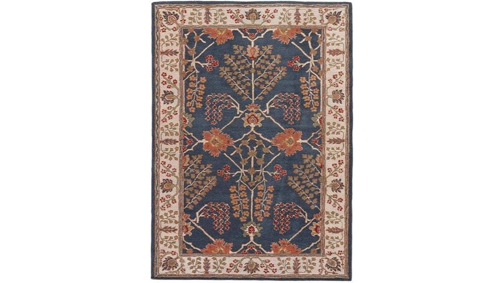 handmade floral wool rug