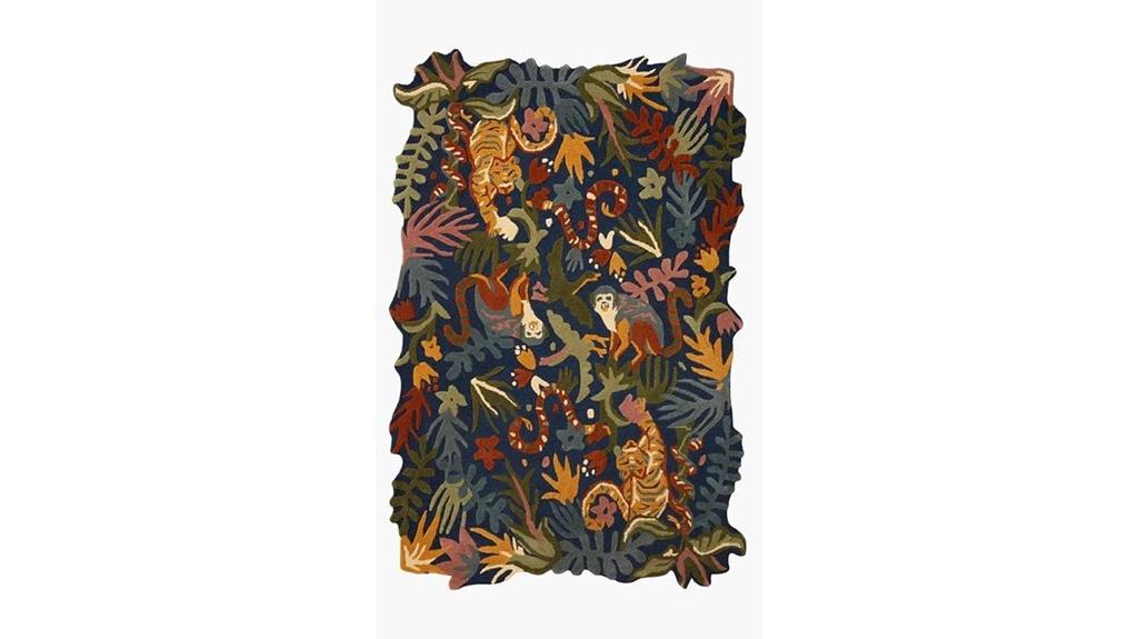handmade multicolored flower rug