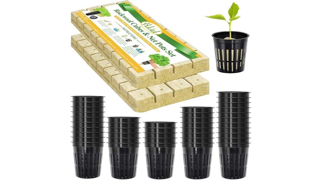 hydroponic cubes and nets