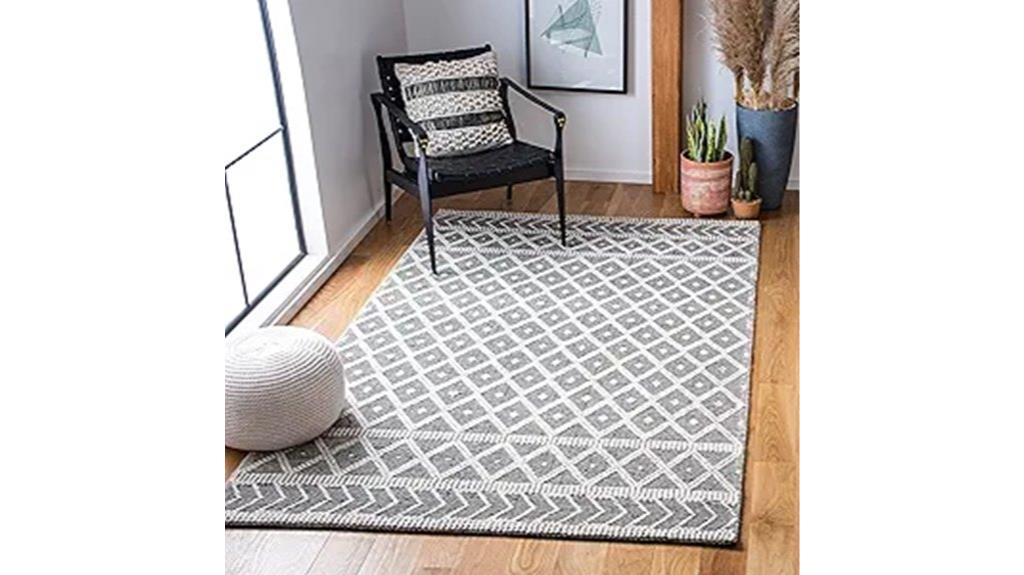 ivory and black rug