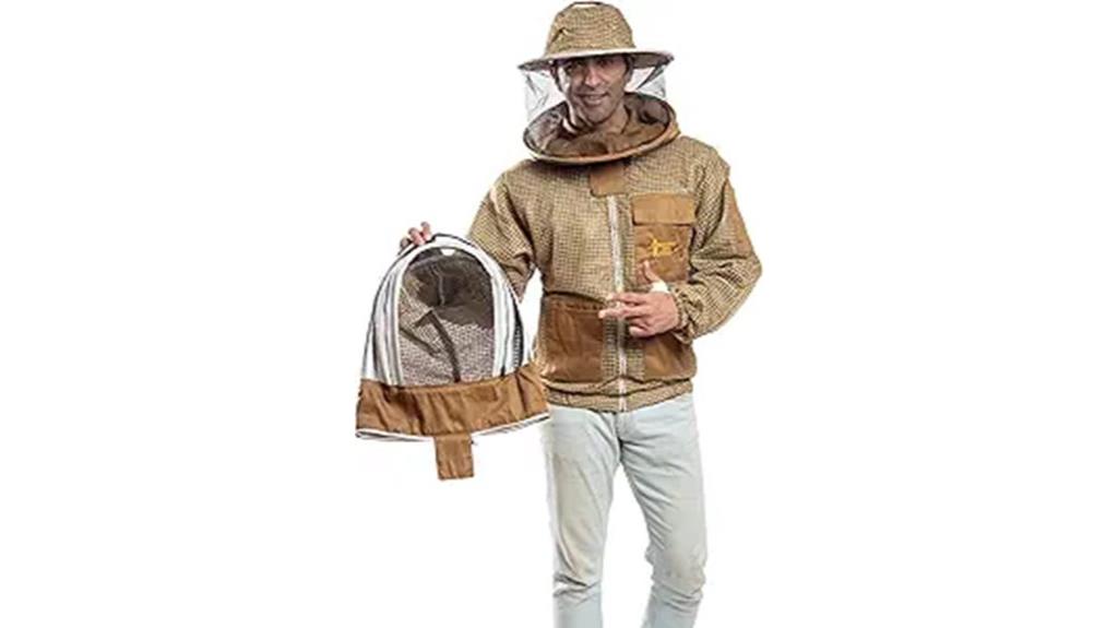 khaki ventilated beekeeping jacket