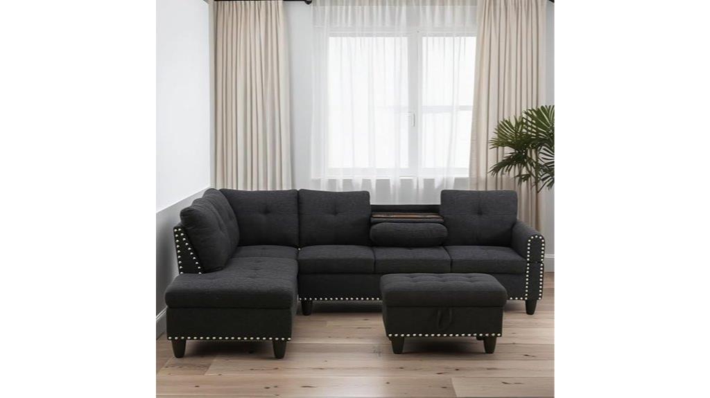 l shaped couch with storage