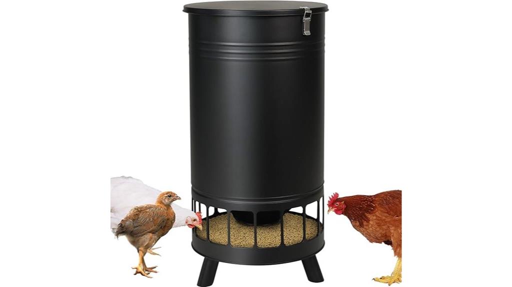 large black chicken feeder