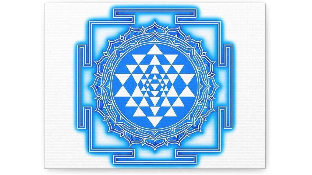 light blue yantra canvas