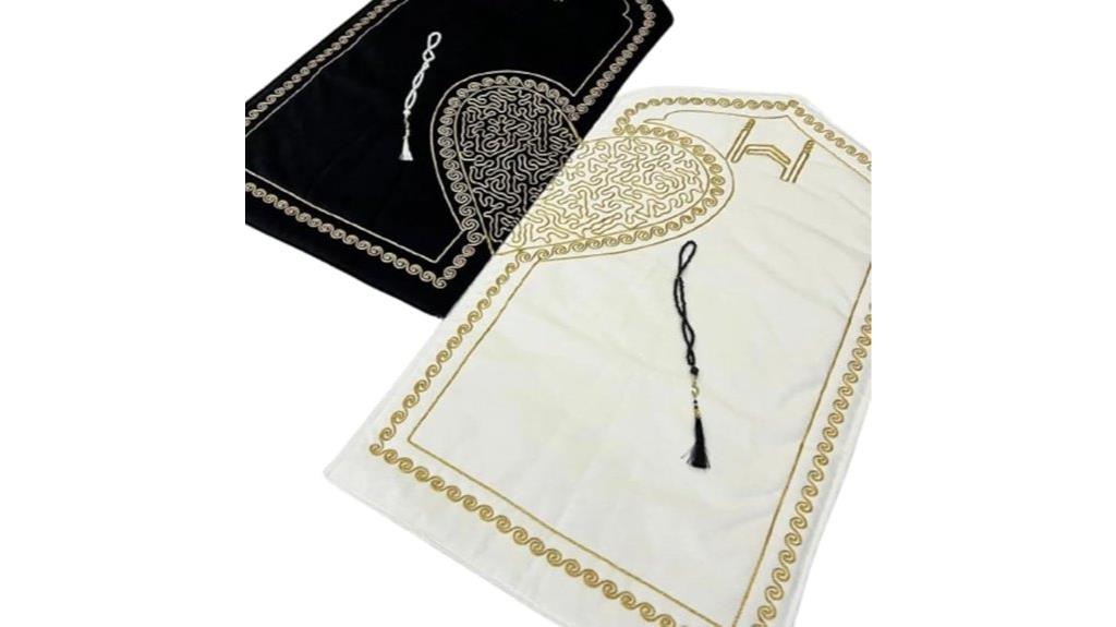 luxurious velvet prayer rug set