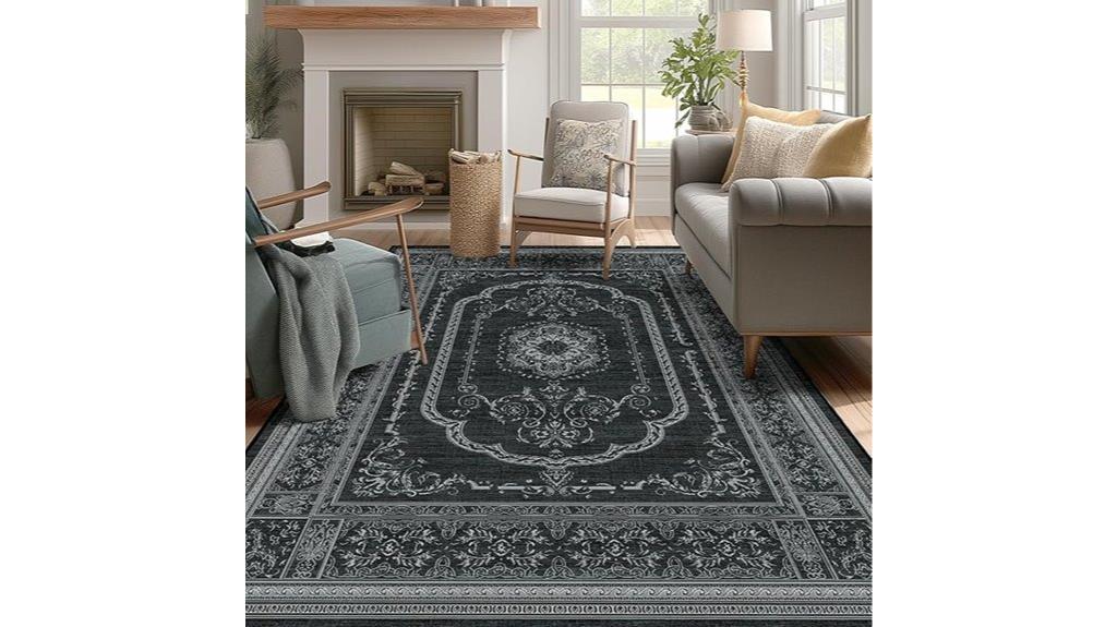 machine washable floral rug