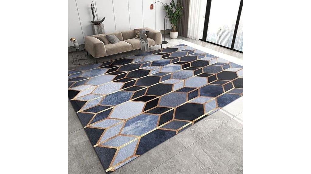 marble boho gold rug