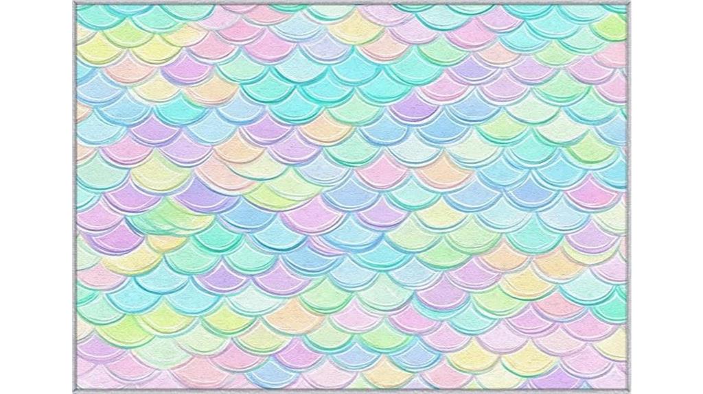 mermaid scale pattern rug