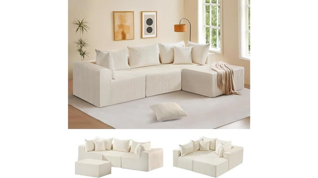 modular l shaped cloud couch