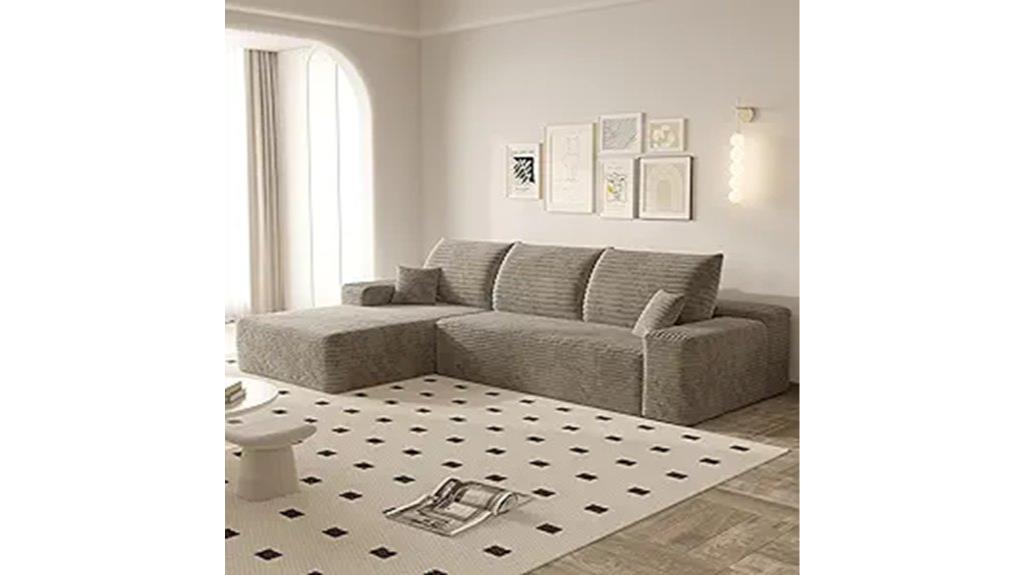 modular plush corduroy sofa