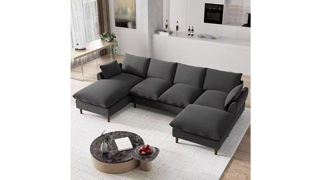 modular u shape cloud couch