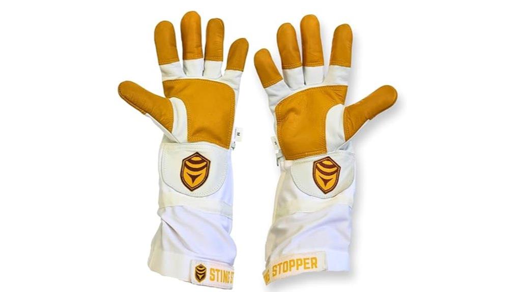 olive green beekeeping gloves