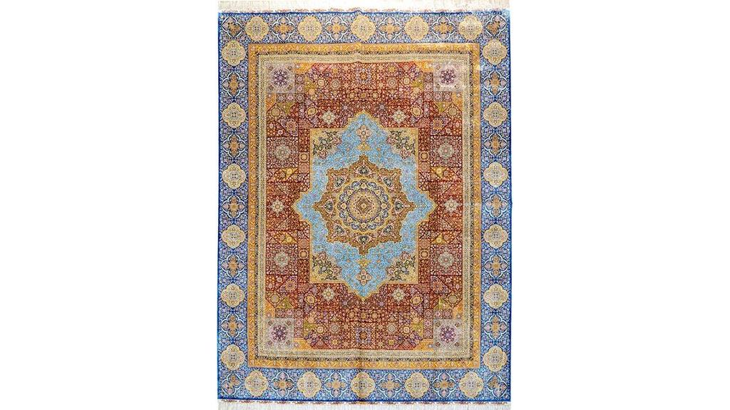 orange hand knotted medallion rug