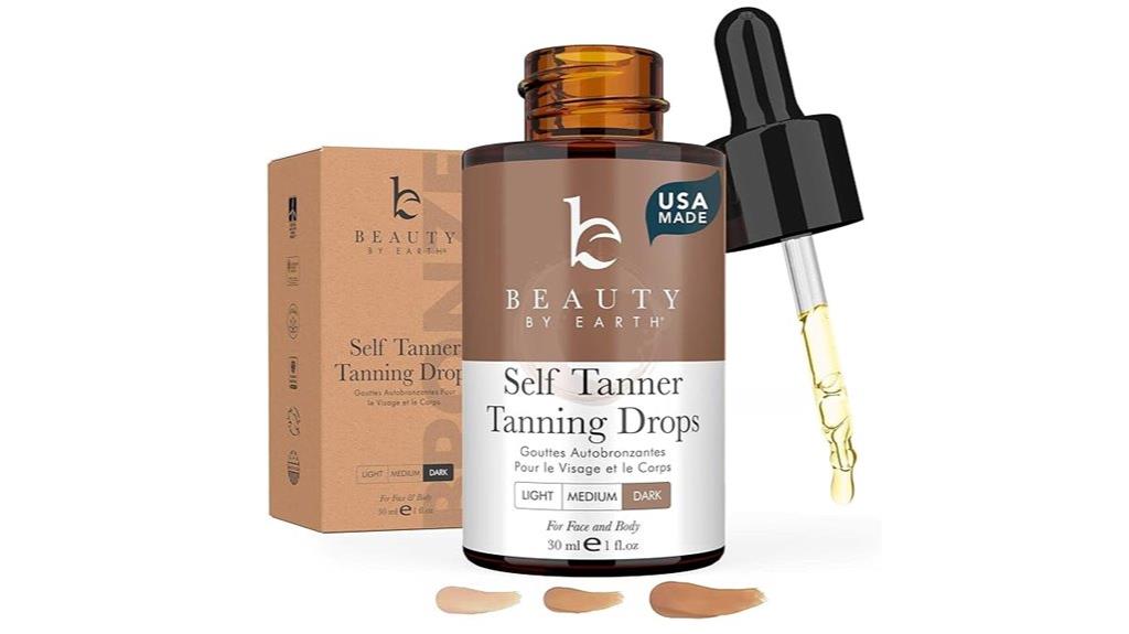 organic face tanning drops