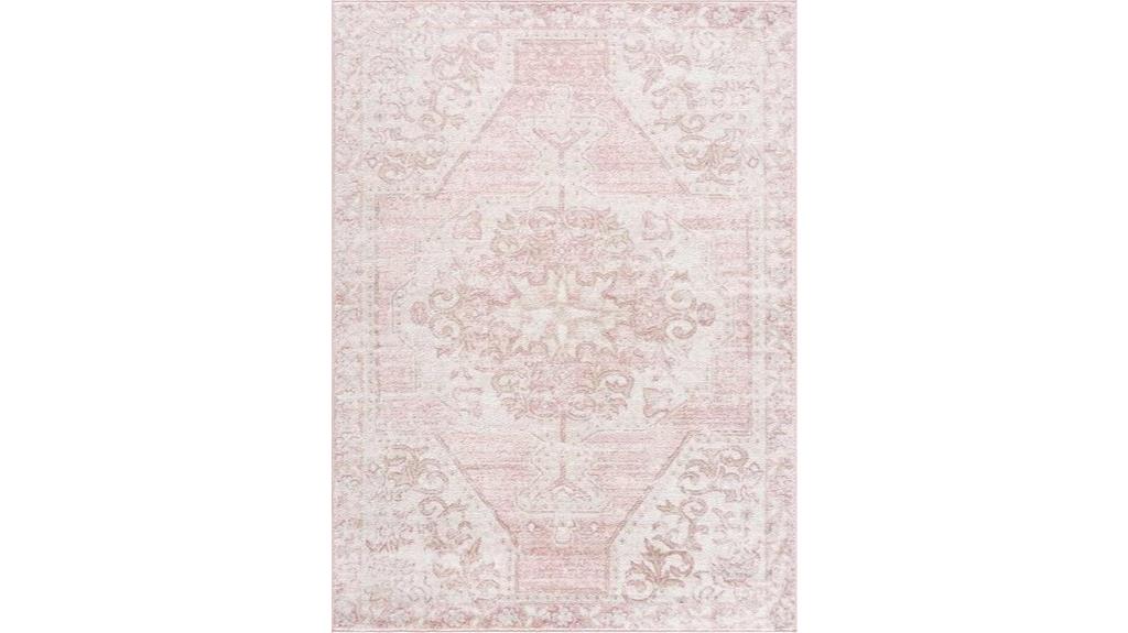 pink bohemian medallion rug
